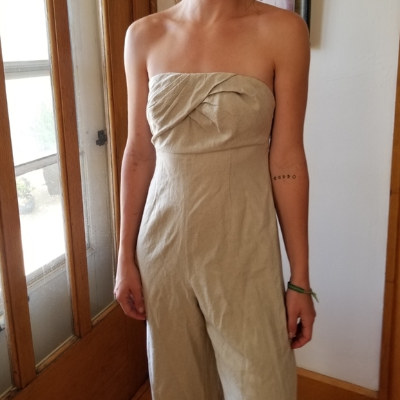 Urban Outfitters linen strapless wide-leg jumpsuit - Picture 15 of 16